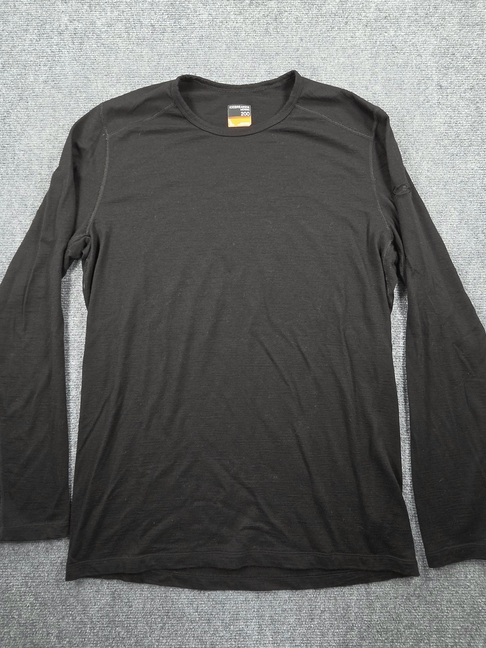 Icebreaker Merino 200 Wool Shirt Mens Large Long Sleeve Baselayer Merino Black